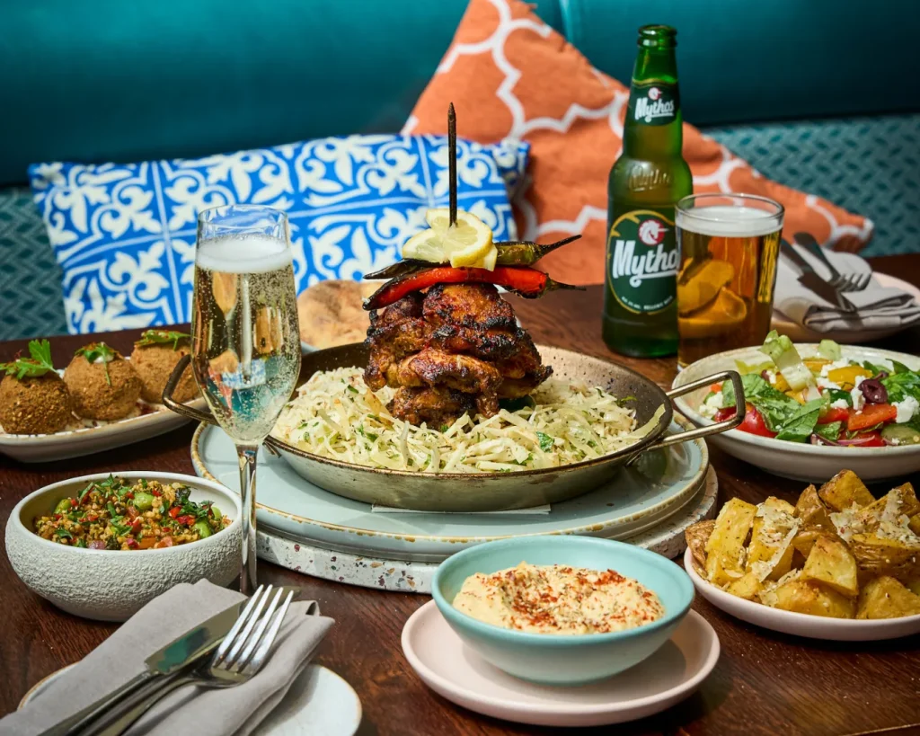 Bottomless Saturday Evening Brunch with Bottomless Sides, Shawarma Chicken Platter & Bottomless Prosecco Gallio Mediterranean Canary Wharf London